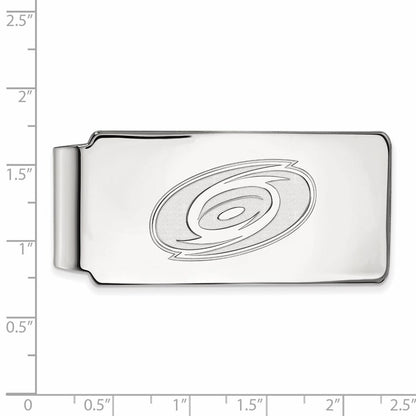 Sterling Silver Rhodium Plated Nhl Logoart Carolina Hurricanes Money Clip