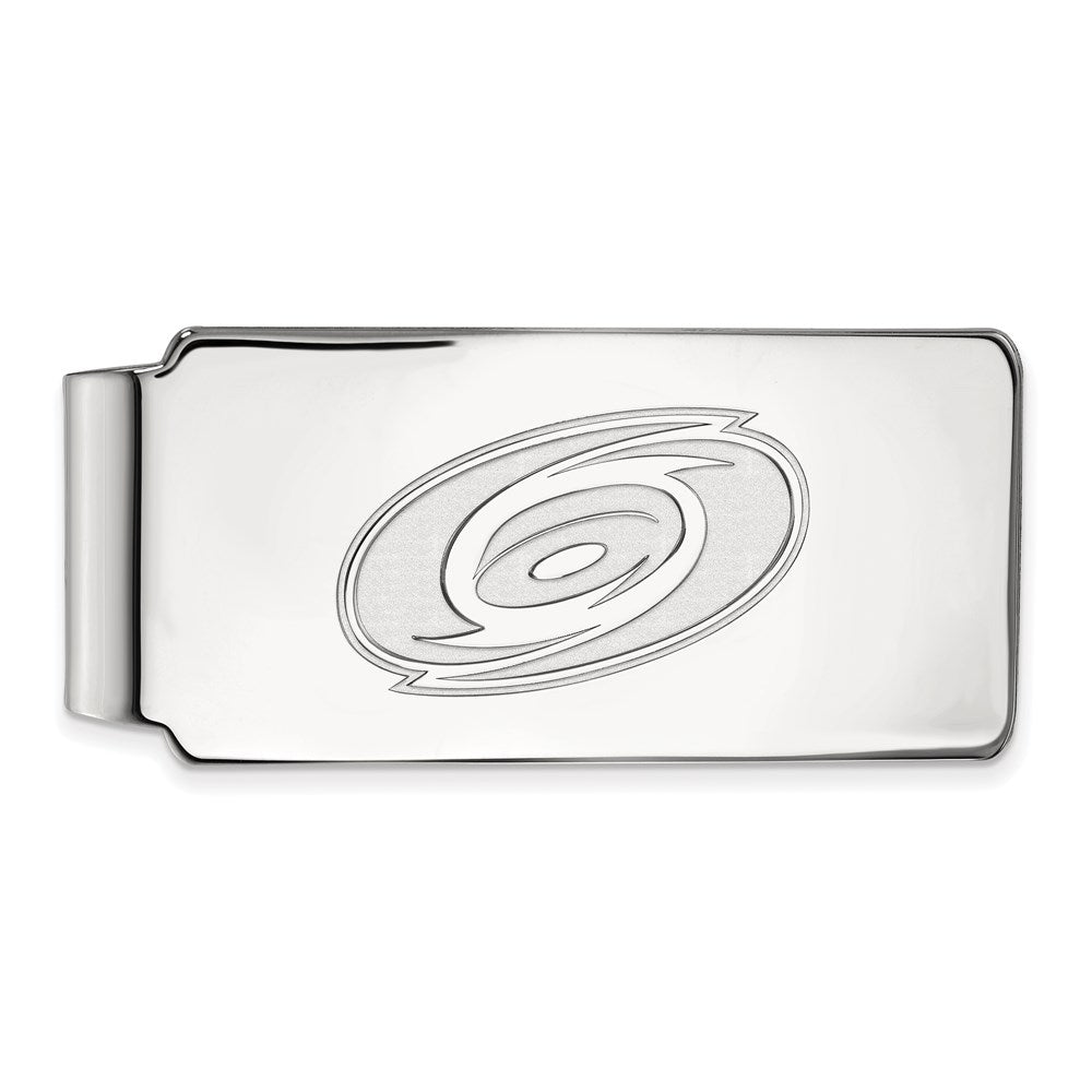Sterling Silver Rhodium Plated Nhl Logoart Carolina Hurricanes Money Clip