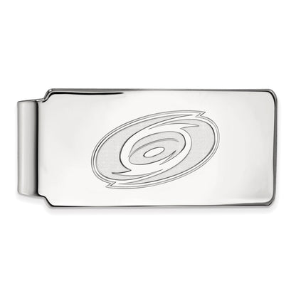Sterling Silver Rhodium Plated Nhl Logoart Carolina Hurricanes Money Clip