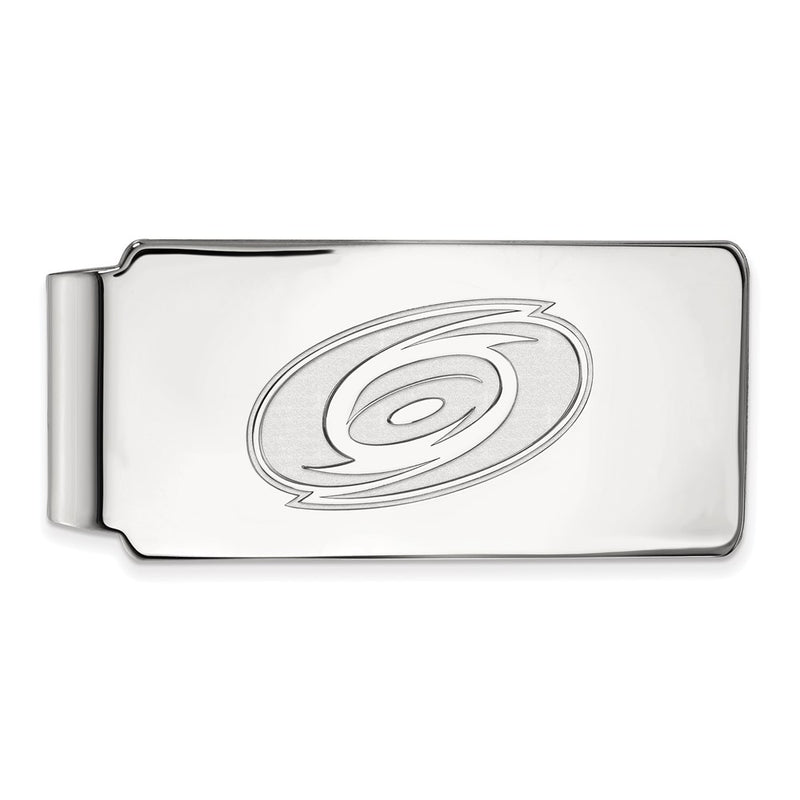 Sterling Silver Rhodium Plated Nhl Logoart Carolina Hurricanes Money Clip