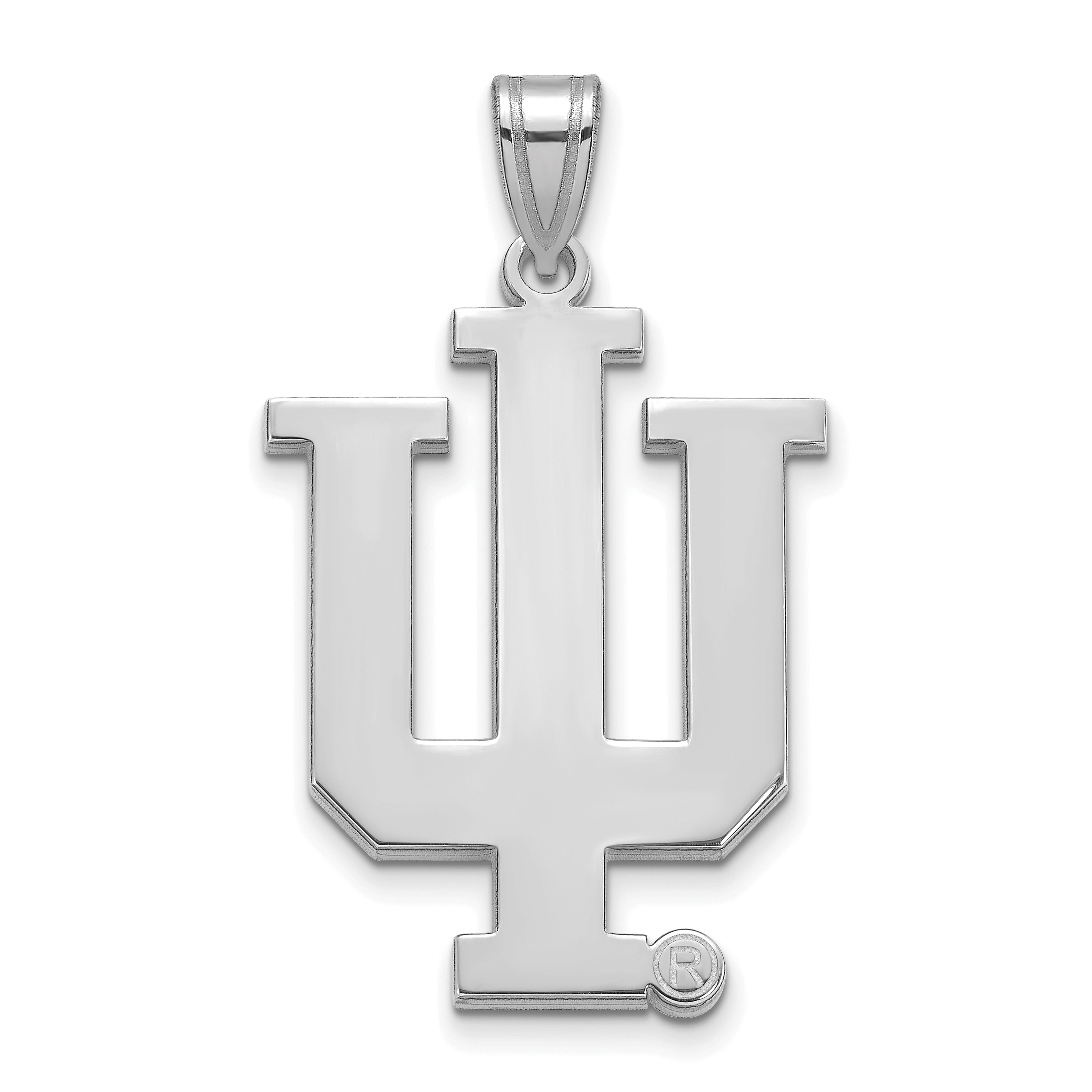 10K White Gold Logoart Indiana University I U Extra Large Pendant