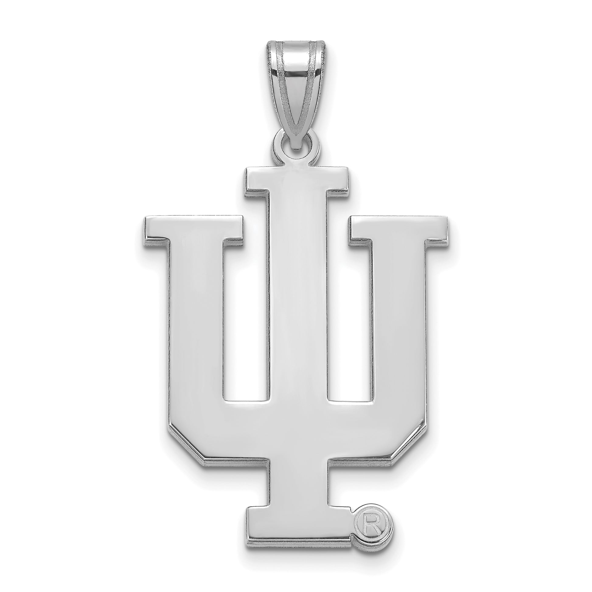 10K White Gold Logoart Indiana University I U Extra Large Pendant