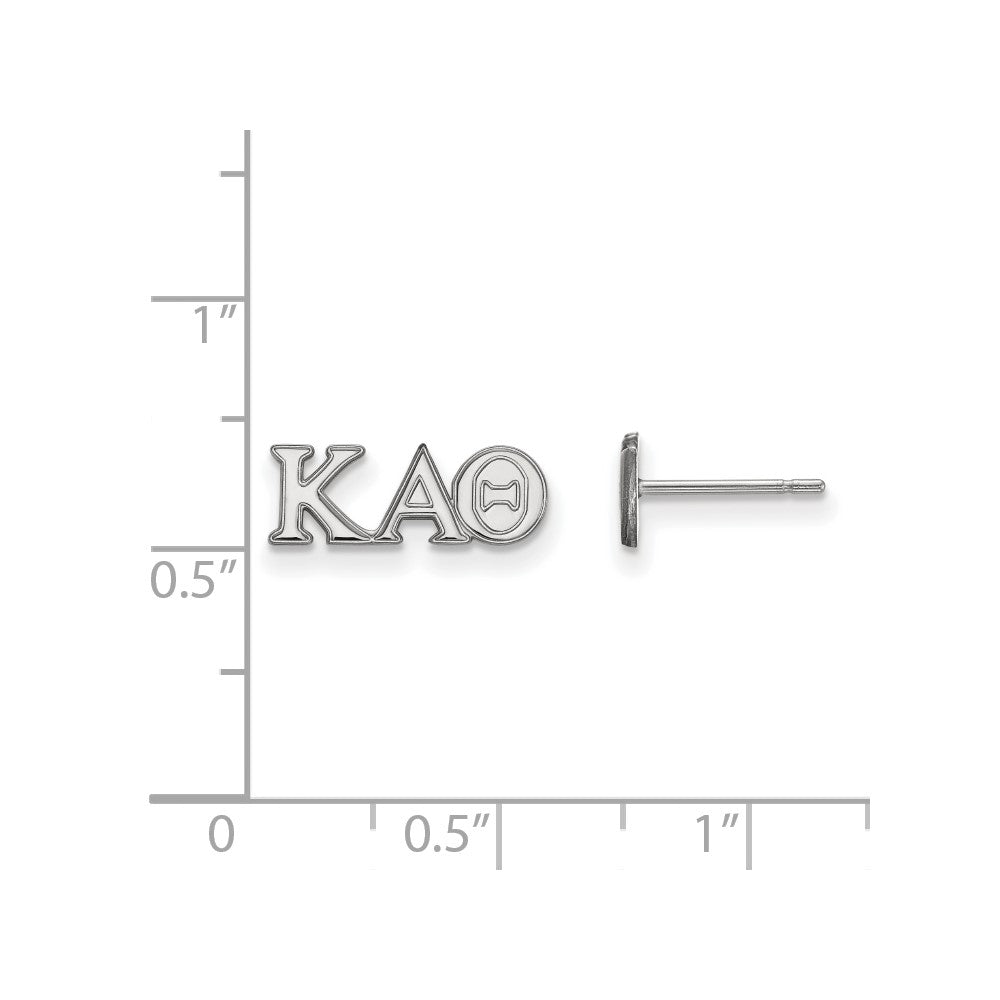 Sterling Silver Rhodium Plated Logoart Kappa Alpha Theta Sorority Greek Letters Extra Small Post Earrings
