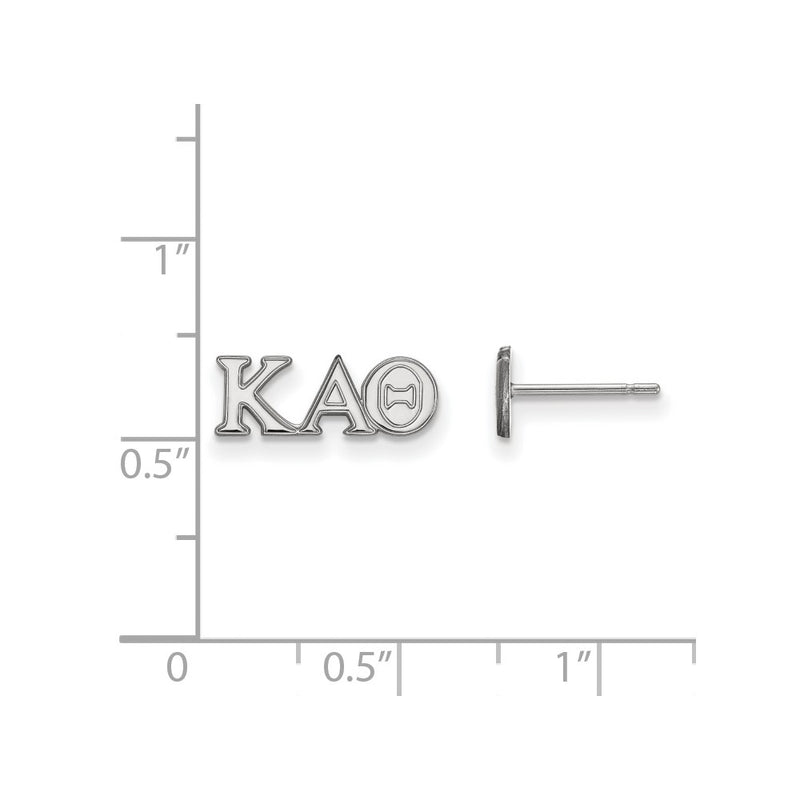 Sterling Silver Rhodium Plated Logoart Kappa Alpha Theta Sorority Greek Letters Extra Small Post Earrings