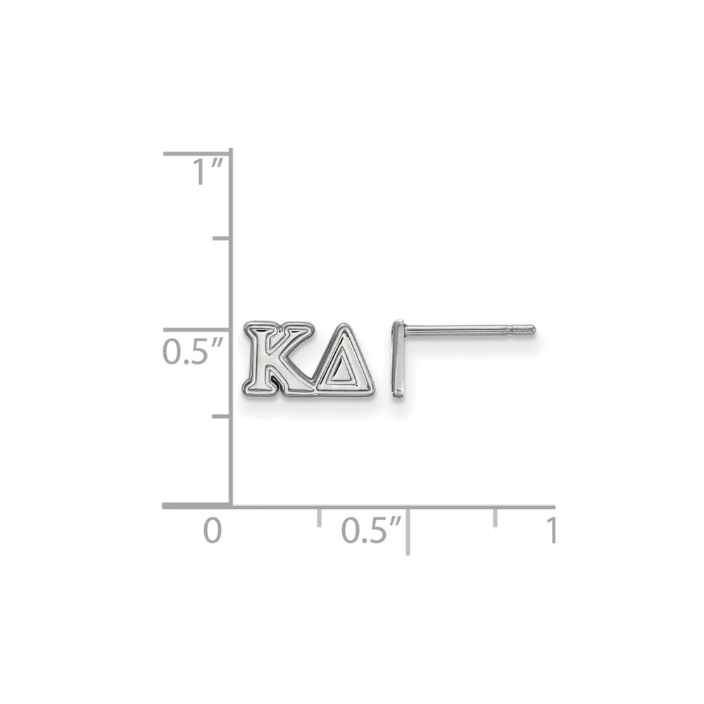 Sterling Silver Rhodium Plated Logoart Kappa Delta Sorority Greek Letters Extra Small Post Earrings