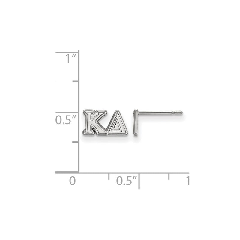 Sterling Silver Rhodium Plated Logoart Kappa Delta Sorority Greek Letters Extra Small Post Earrings