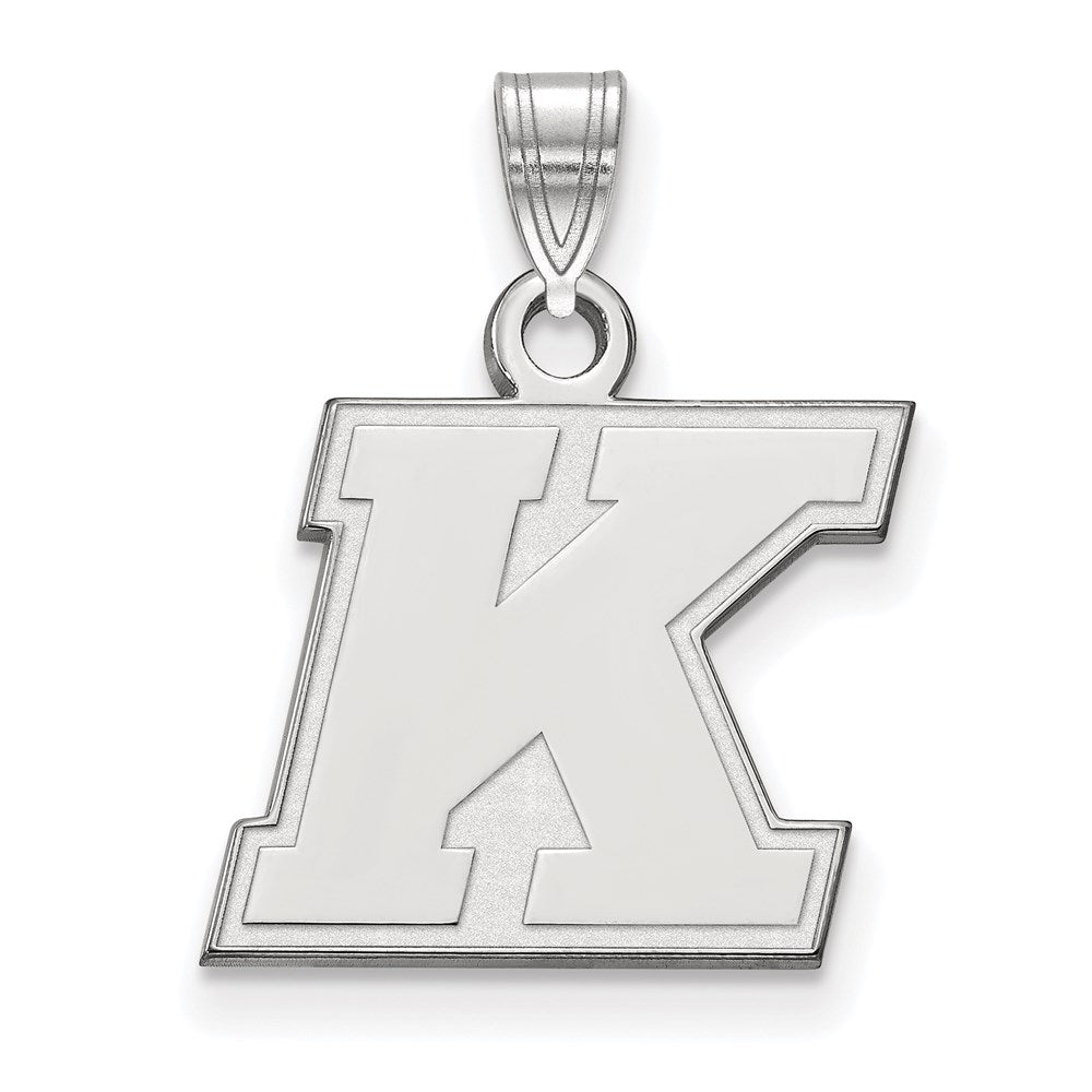 14K White Gold Logoart Kent State University Letter K Small Pendant