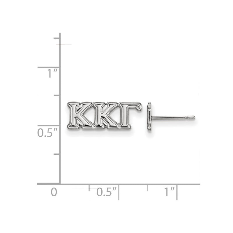 Sterling Silver Rhodium Plated Logoart Kappa Gamma Sorority Greek Letters Extra Small Post Earrings