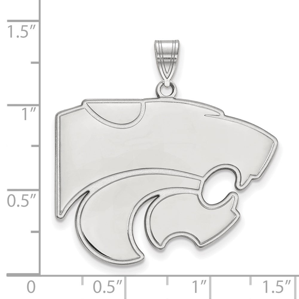 14K White Gold Logoart Kansas State University Wildcat Extra Large Pendant