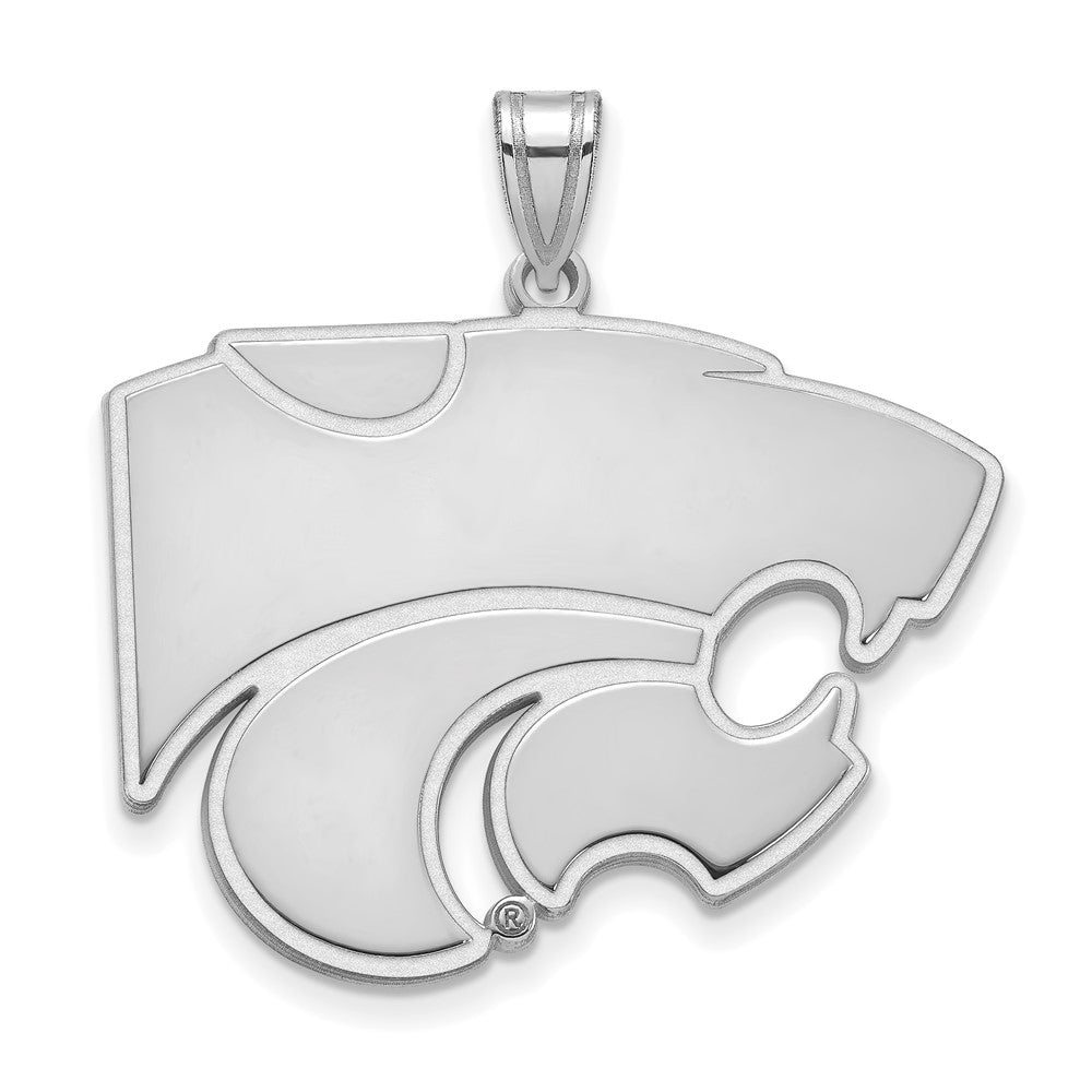 10K White Gold Logoart Kansas State University Wildcat Extra Large Pendant