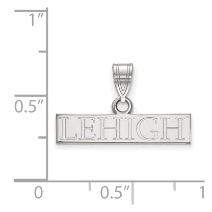 14K White Gold Logoart Lehigh University Small Bar Pendant