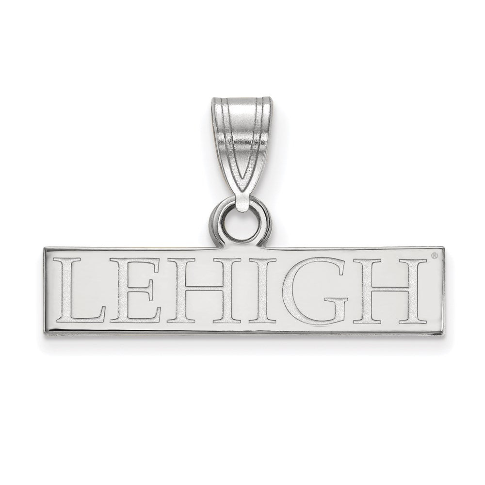 Sterling Silver Rhodium Plated Logoart Lehigh University Small Bar Pendant