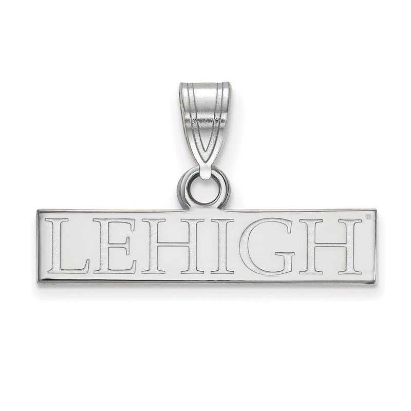 Sterling Silver Rhodium Plated Logoart Lehigh University Small Bar Pendant