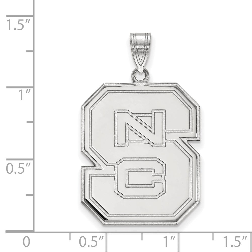 Sterling Silver Rhodium Plated Logoart North Carolina State University N C S Extra Large Pendant
