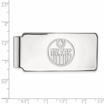 Sterling Silver Rhodium-Plated Nhl Logoart Edmonton Oilers Money Clip