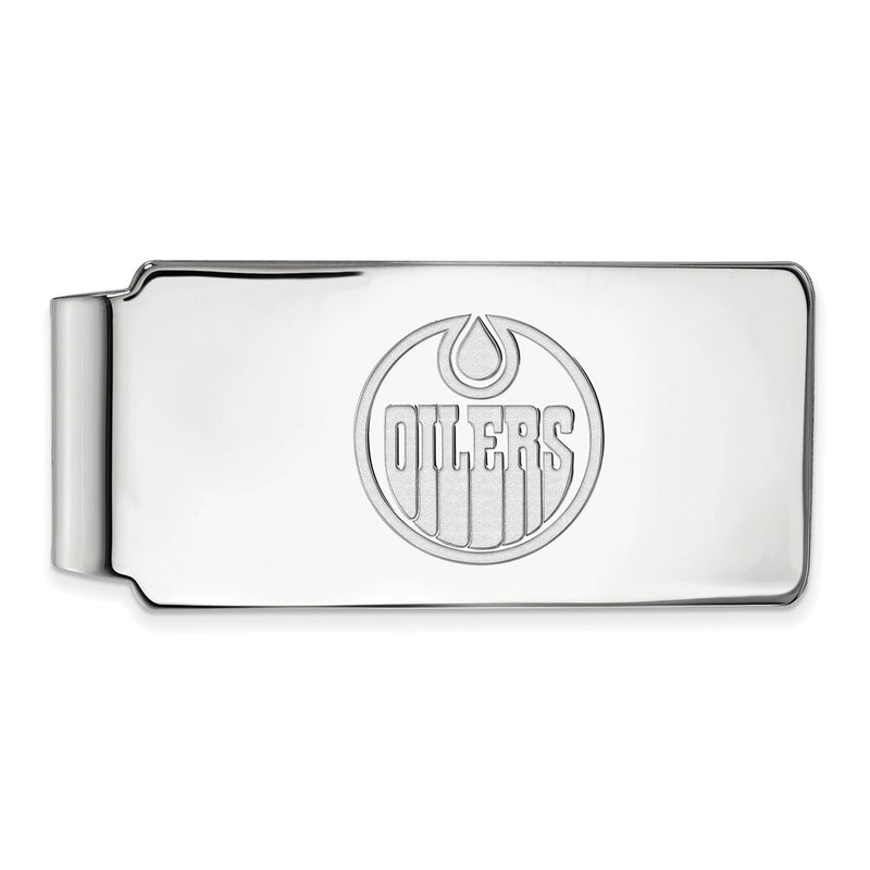 Sterling Silver Rhodium-Plated Nhl Logoart Edmonton Oilers Money Clip