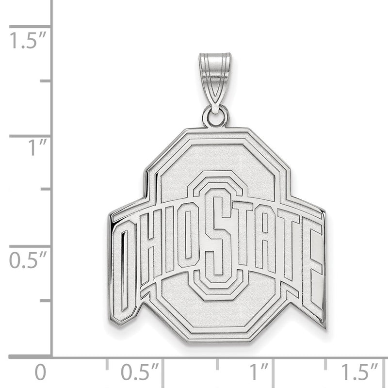 Sterling Silver Rhodium Plated Logoart The Ohio State University Extra Large Pendant