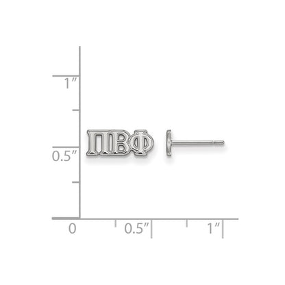 Sterling Silver Rhodium Plated Logoart Pi Beta Phi Sorority Greek Letters Extra Small Post Earrings