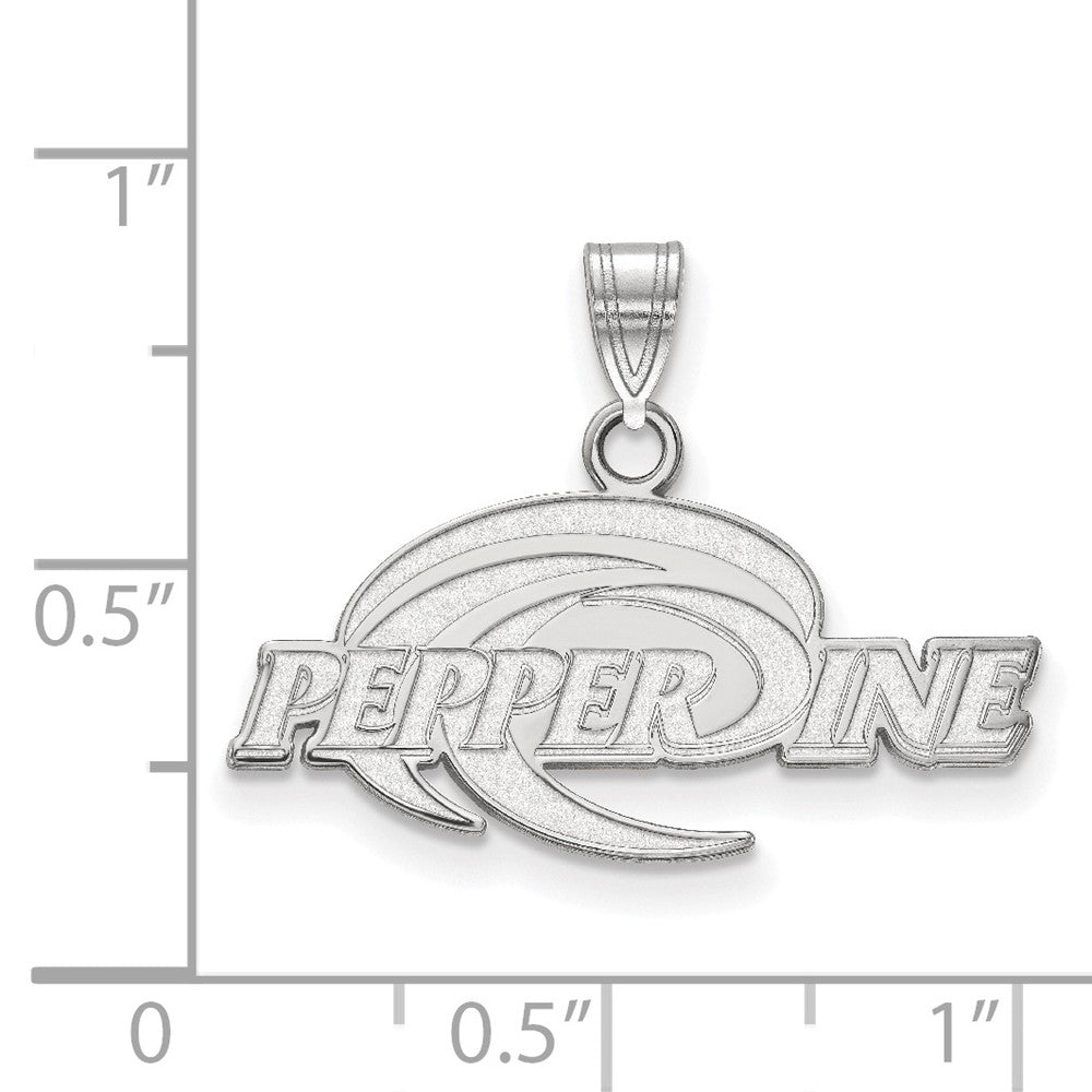 Sterling Silver Rhodium Plated Logoart Pepperdine University Medium Pendant