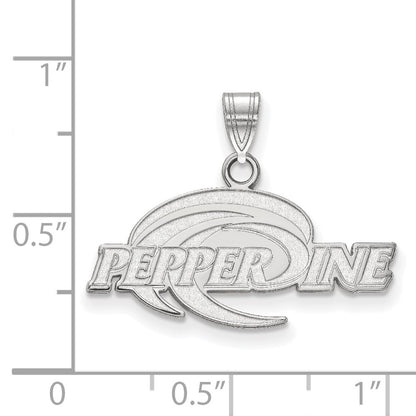 Sterling Silver Rhodium Plated Logoart Pepperdine University Medium Pendant