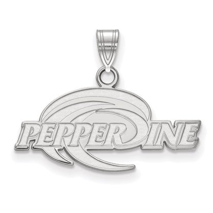 Sterling Silver Rhodium Plated Logoart Pepperdine University Medium Pendant