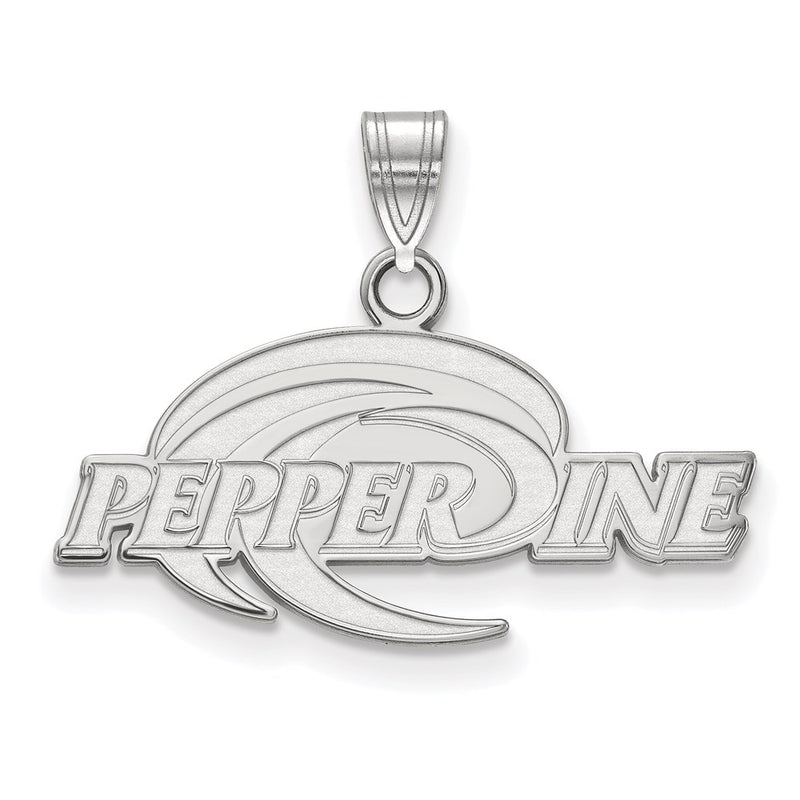 Sterling Silver Rhodium Plated Logoart Pepperdine University Medium Pendant