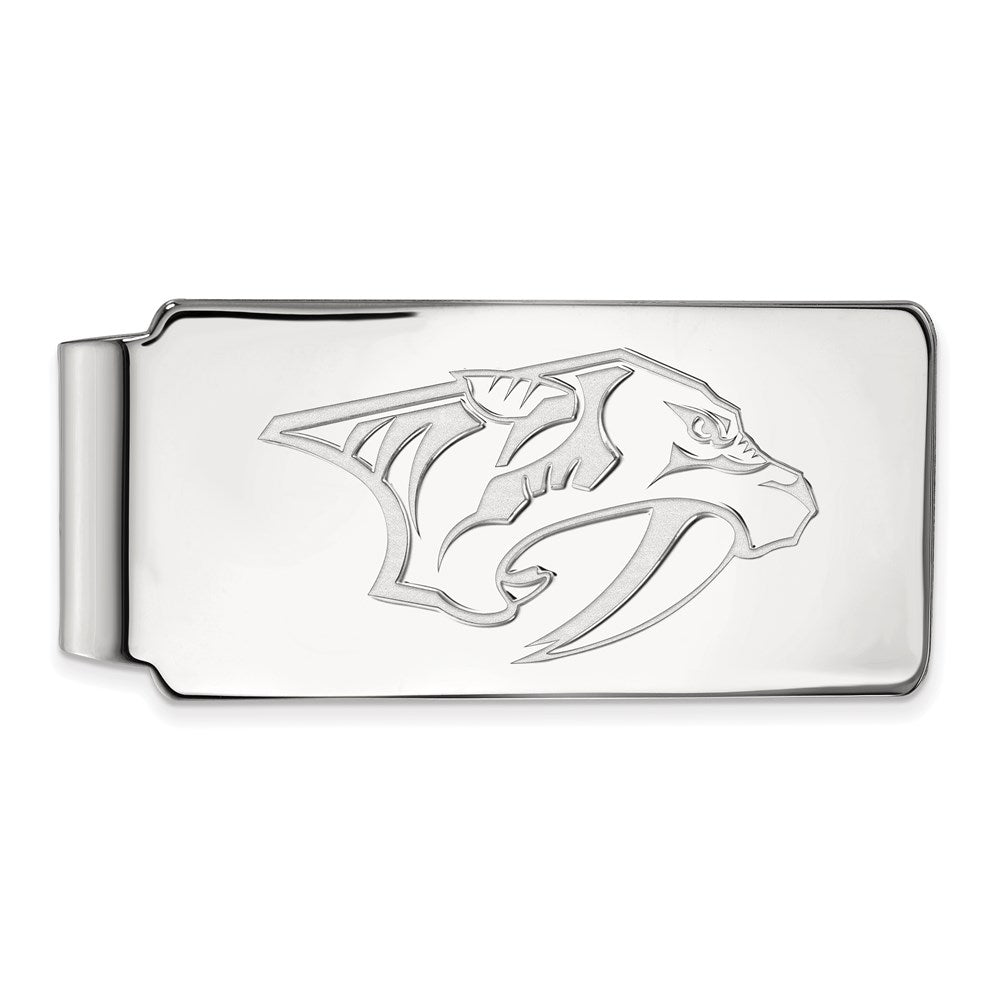 Sterling Silver Rhod-Pltd Nhl Logoart Nashville Predators Money Clip
