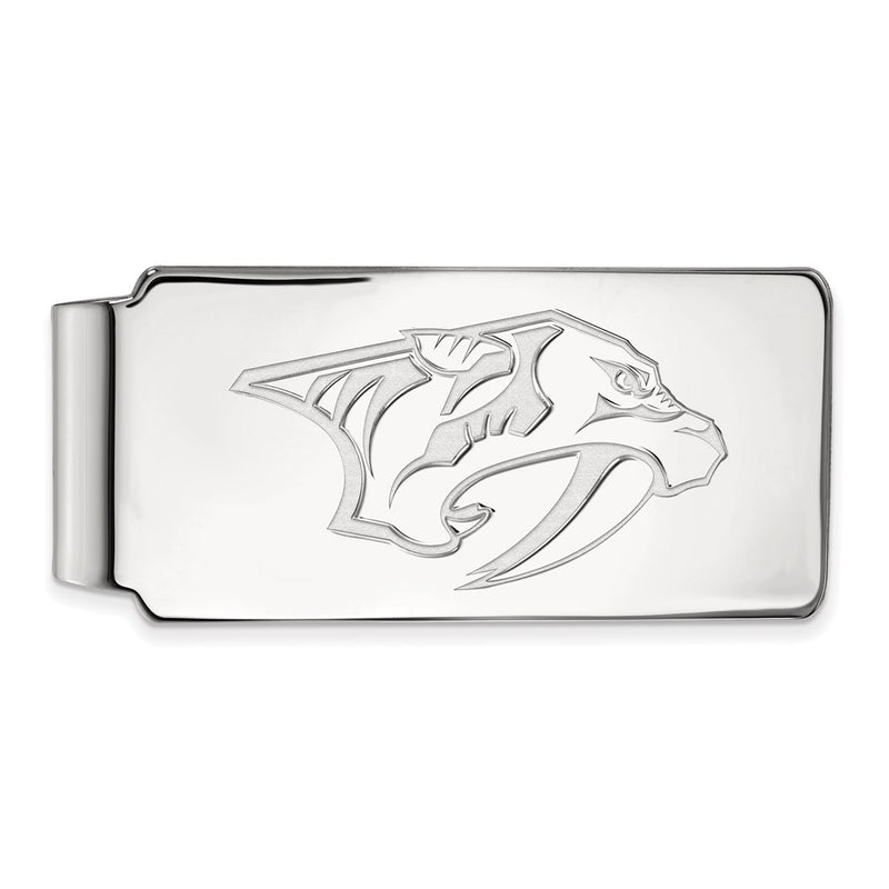 Sterling Silver Rhod-Pltd Nhl Logoart Nashville Predators Money Clip