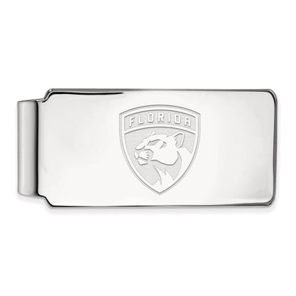 Sterling Silver Rhodium-Plated Nhl Logoart Florida Panthers Money Clip