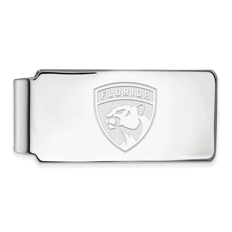 Sterling Silver Rhodium-Plated Nhl Logoart Florida Panthers Money Clip