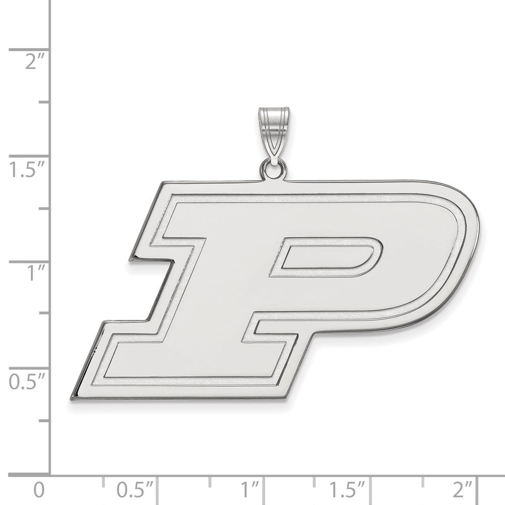 Sterling Silver Rhodium Plated Logoart Purdue University Letter P Extra Large Pendant