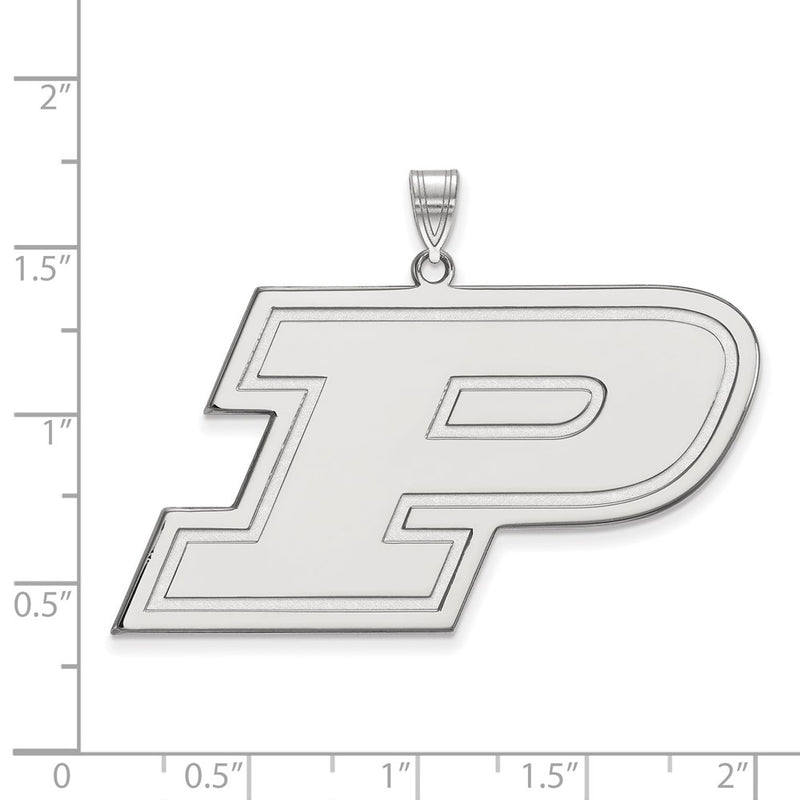 14K White Gold Logoart Purdue University Letter P Extra Large Pendant