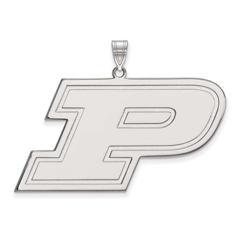 14K White Gold Logoart Purdue University Letter P Extra Large Pendant