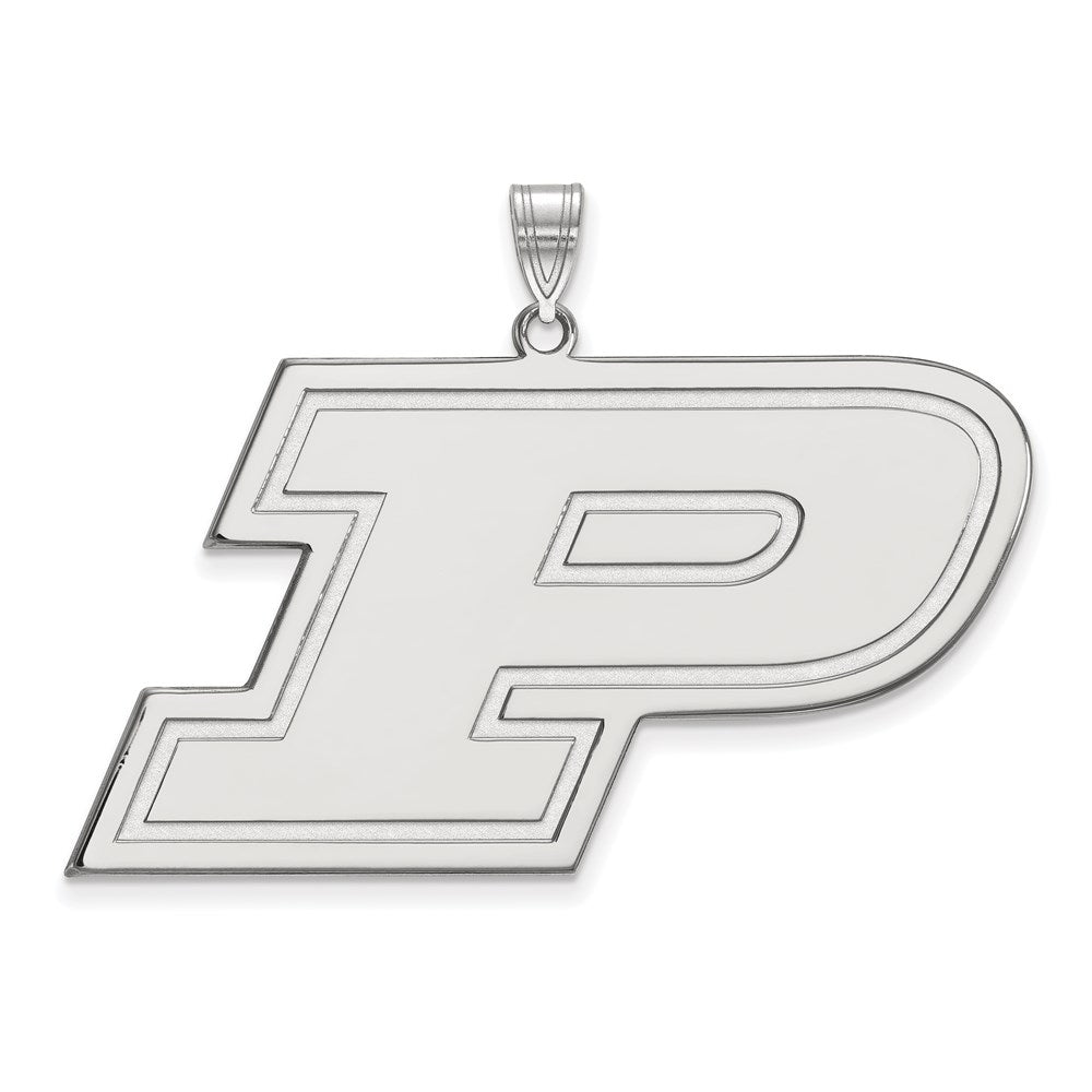 10K White Gold Logoart Purdue University Letter P Extra Large Pendant