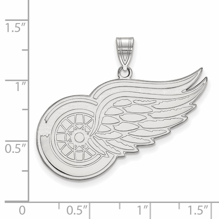 10K White Gold Nhl Logoart Detroit Red Wings Extra Large Pendant