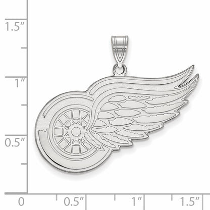 10K White Gold Nhl Logoart Detroit Red Wings Extra Large Pendant