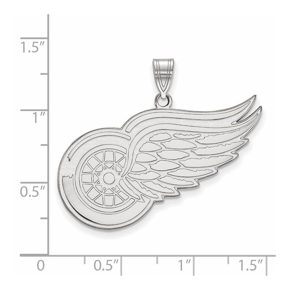 14K White Gold Nhl Logoart Detroit Red Wings Extra Large Pendant