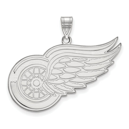 10K White Gold Nhl Logoart Detroit Red Wings Extra Large Pendant