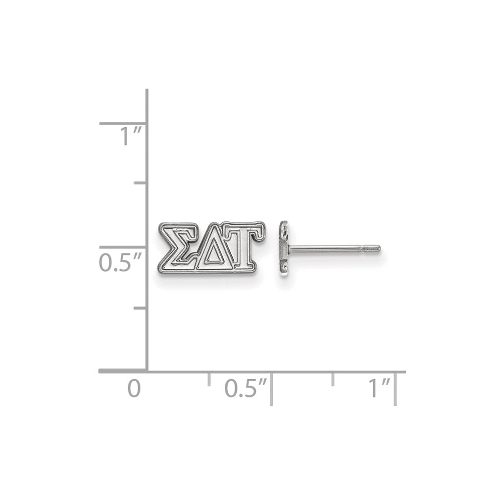 Sterling Silver Rhodium Plated Logoart Sigma Delta Tau Sorority Greek Letters Extra Small Post Earrings