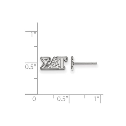 Sterling Silver Rhodium Plated Logoart Sigma Delta Tau Sorority Greek Letters Extra Small Post Earrings