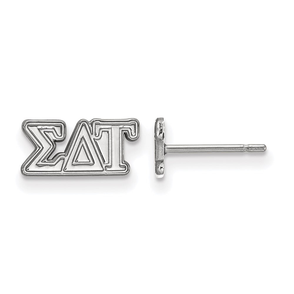 Sterling Silver Rhodium Plated Logoart Sigma Delta Tau Sorority Greek Letters Extra Small Post Earrings