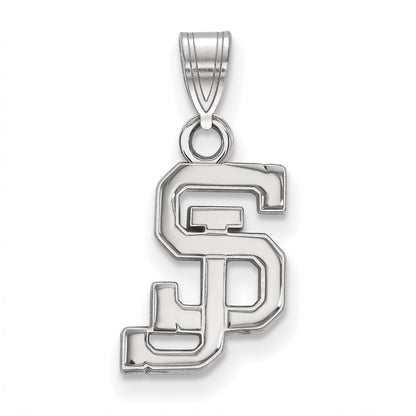 10K White Gold Logoart San Jose State University S J Small Pendant