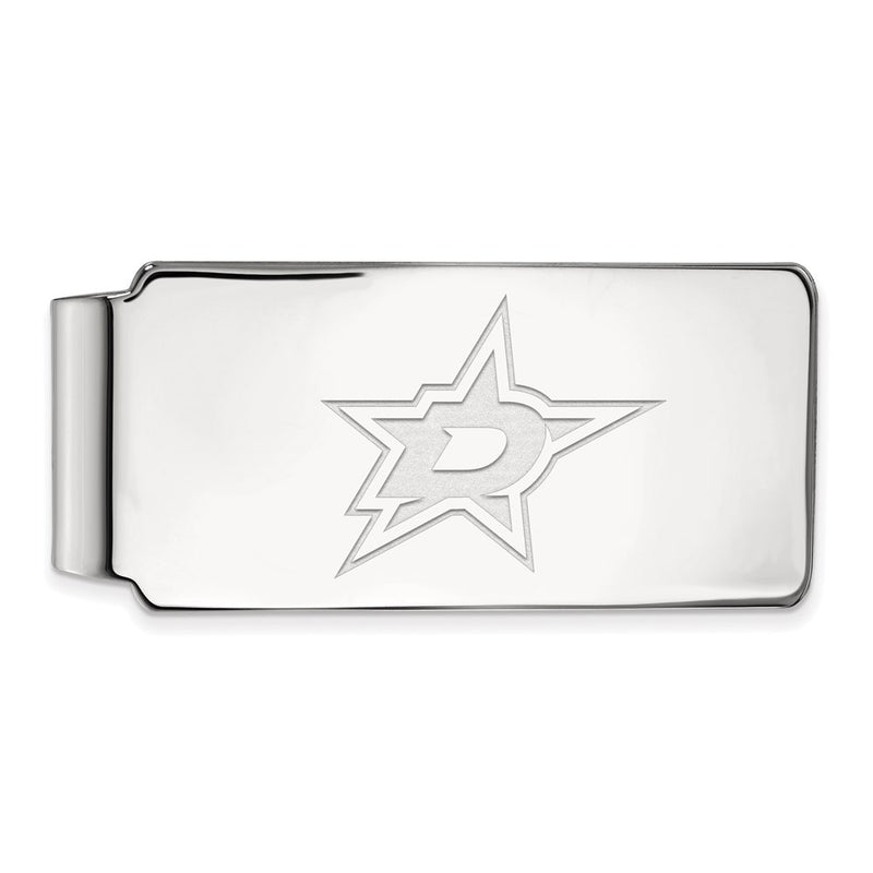 Sterling Silver Rhodium-Plated Nhl Logoart Dallas Stars Money Clip