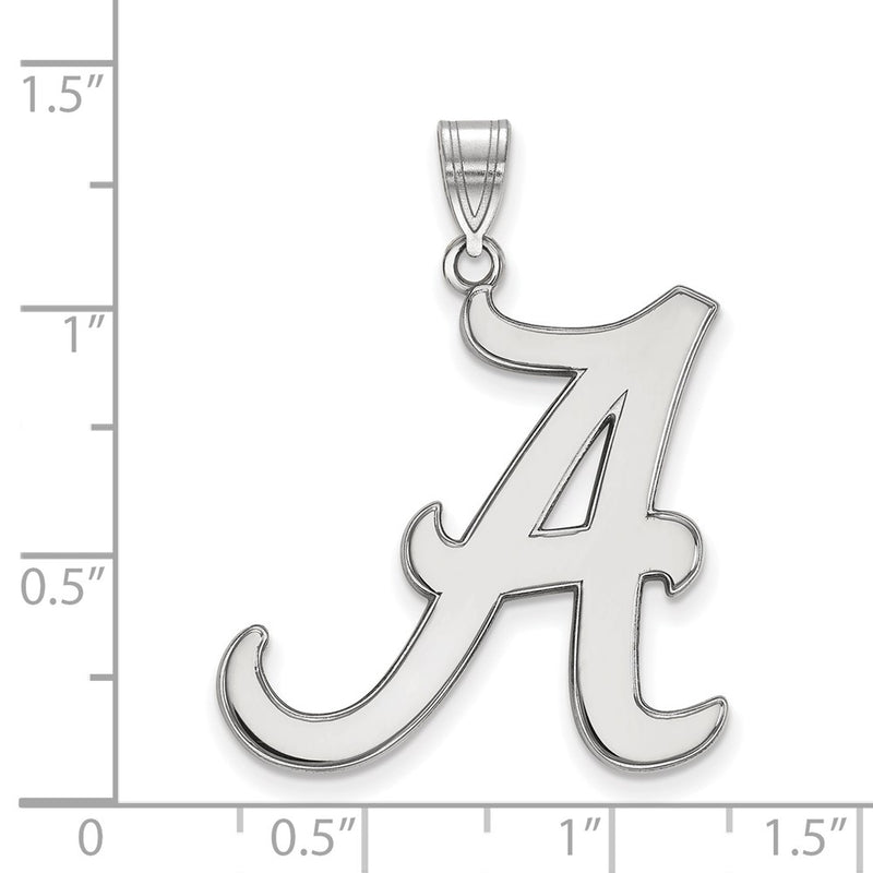 Sterling Silver Rhodium Plated Logoart University Of Alabama Letter A Extra Large Pendant