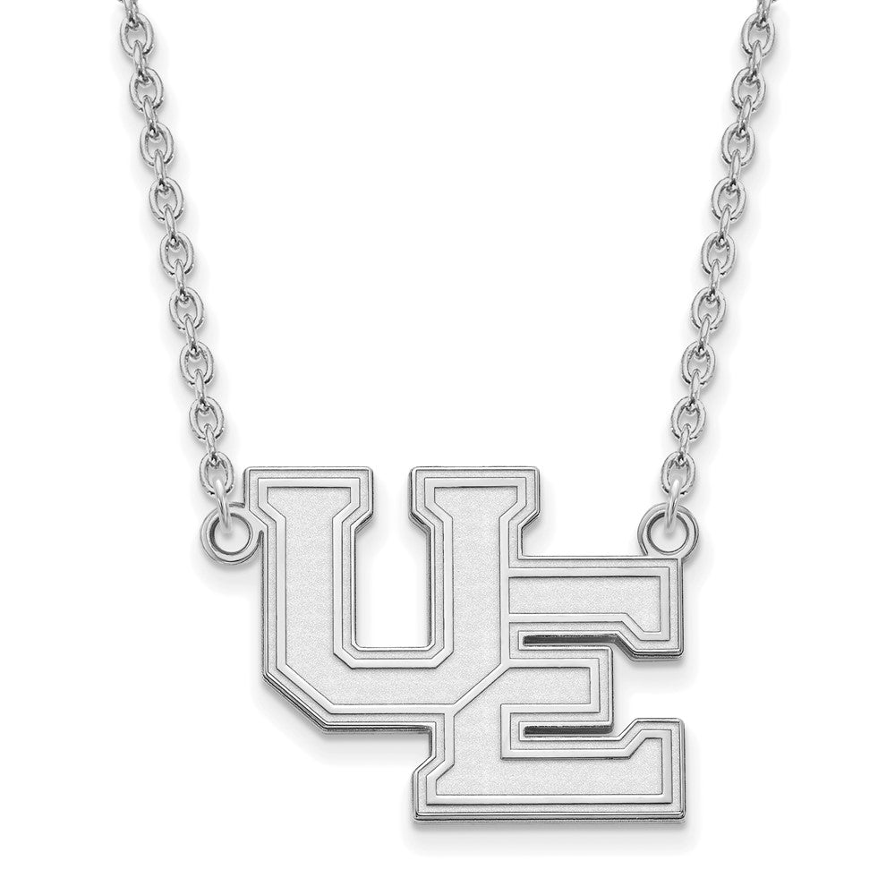 14K White Gold Logoart University Of Evansville Purple Aces Large Pendant 18 Inch Necklace