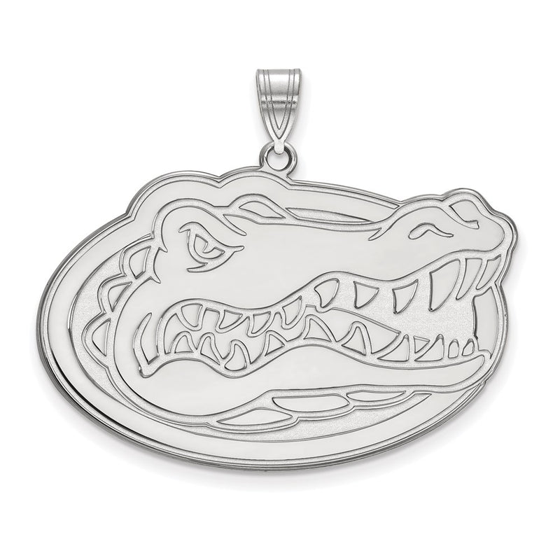 Sterling Silver Rhodium Plated Logoart University Of Florida Gator Extra Large Pendant
