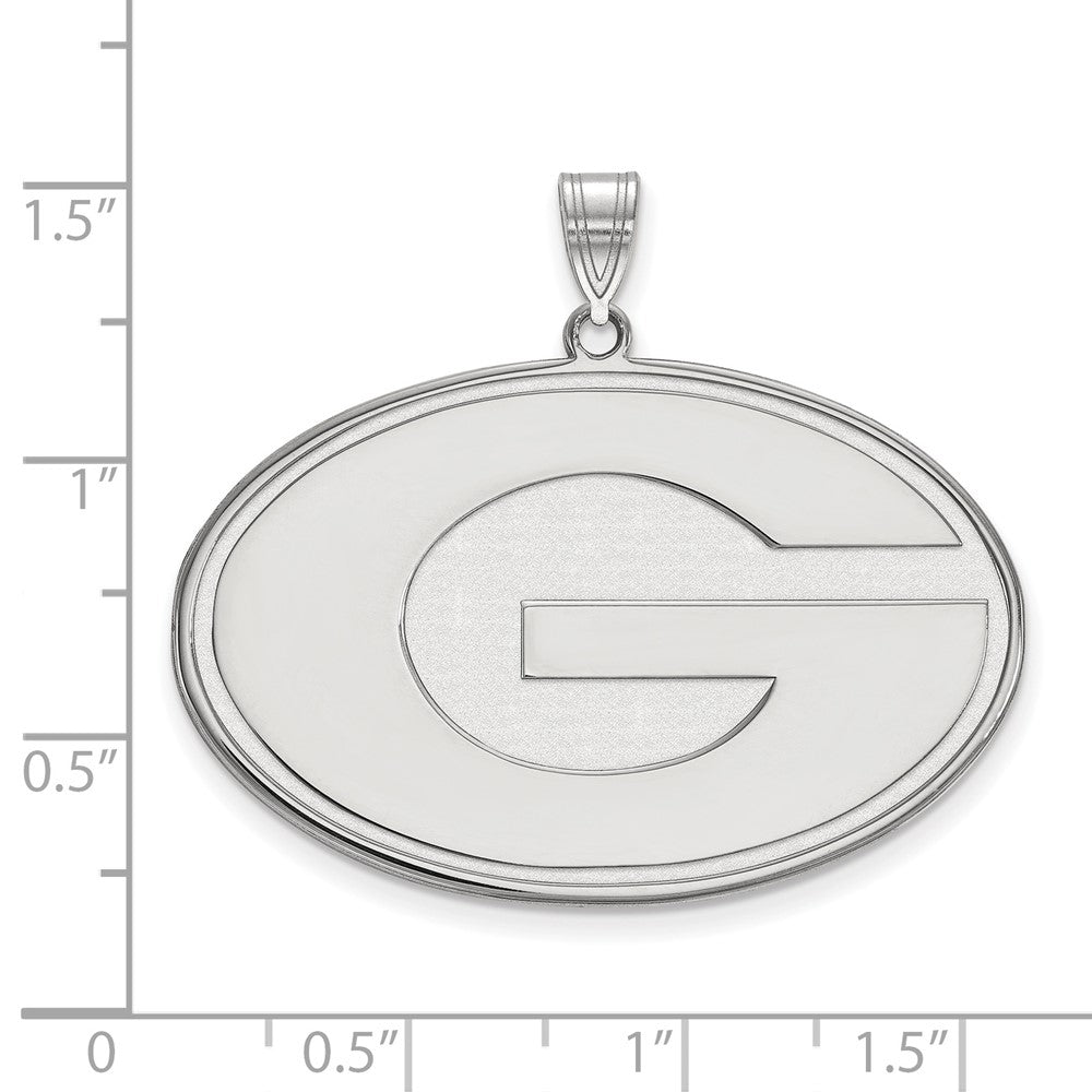 10K White Gold Logoart University Of Georgia Letter G Extra Large Pendant