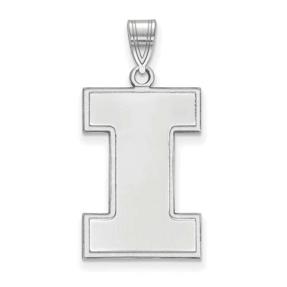 10K White Gold Logoart University Of Illinois Letter I Extra Large Pendant