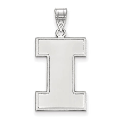 10K White Gold Logoart University Of Illinois Letter I Extra Large Pendant