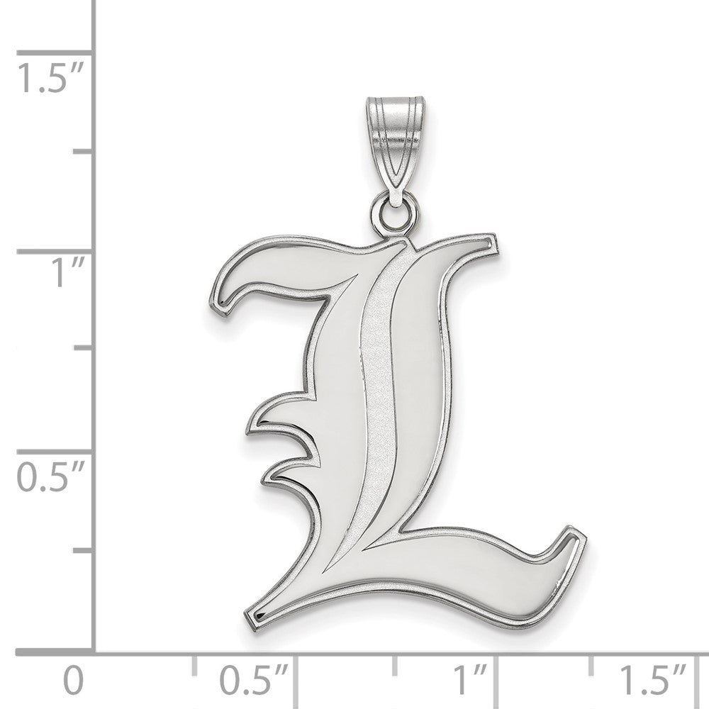 10K White Gold Logoart University Of Louisville Letter L Extra Large Pendant